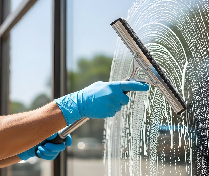 window-squeegie cleaning window